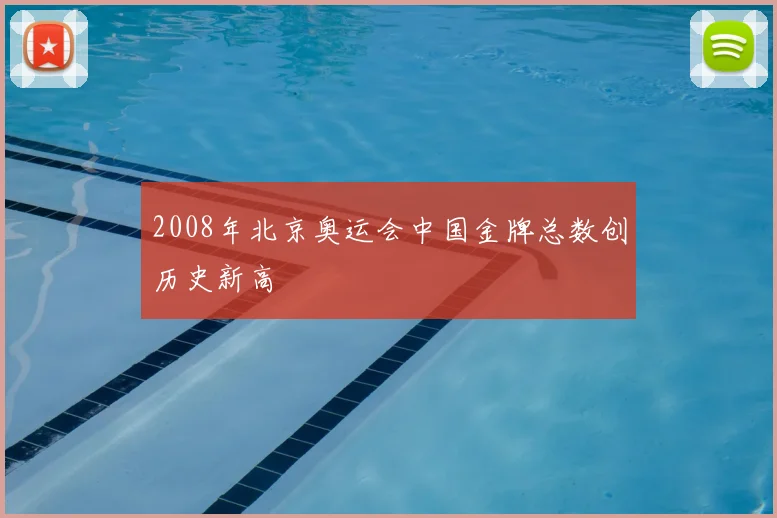 2008年北京奥运会中国金牌总数创历史新高
